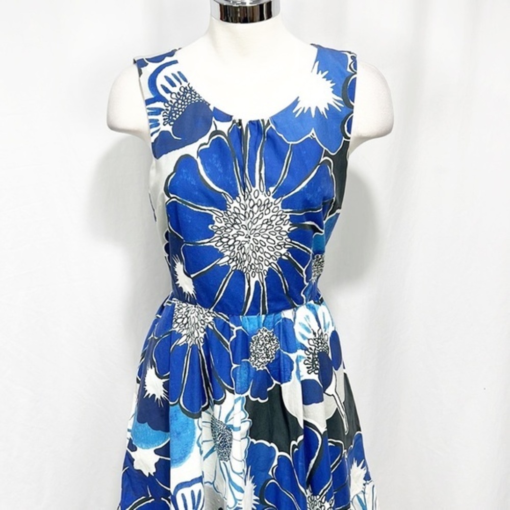 ModCloth Verve for Versailles blue floral fit and flare dress size Small - Picture 6 of 13